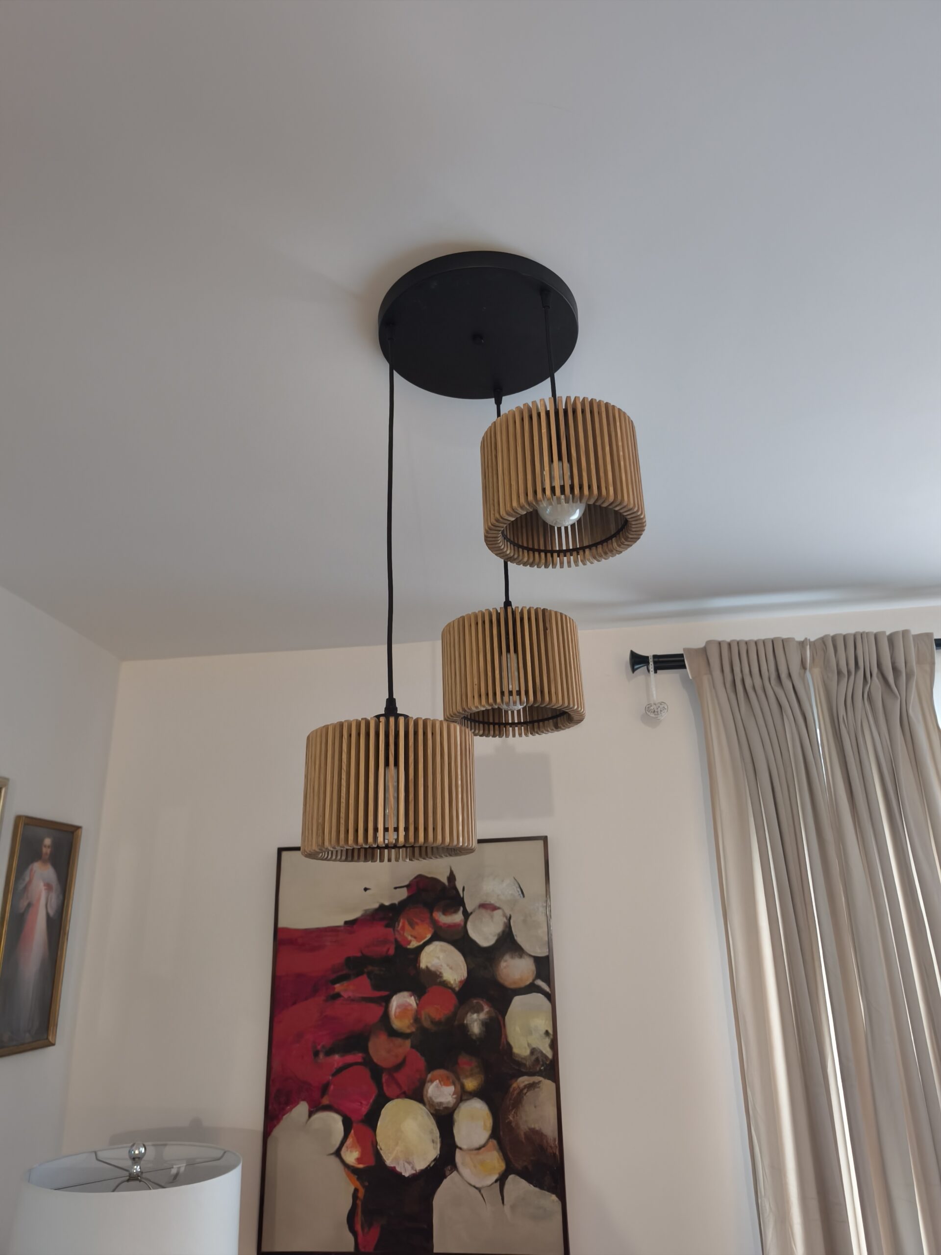 Lampa kaskadowa dębowa