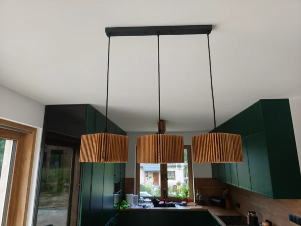 Lampa potrójna drewniana