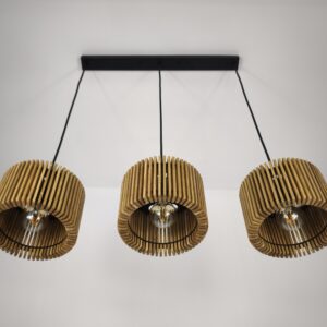Lampa drewniana potrójna dębowa
