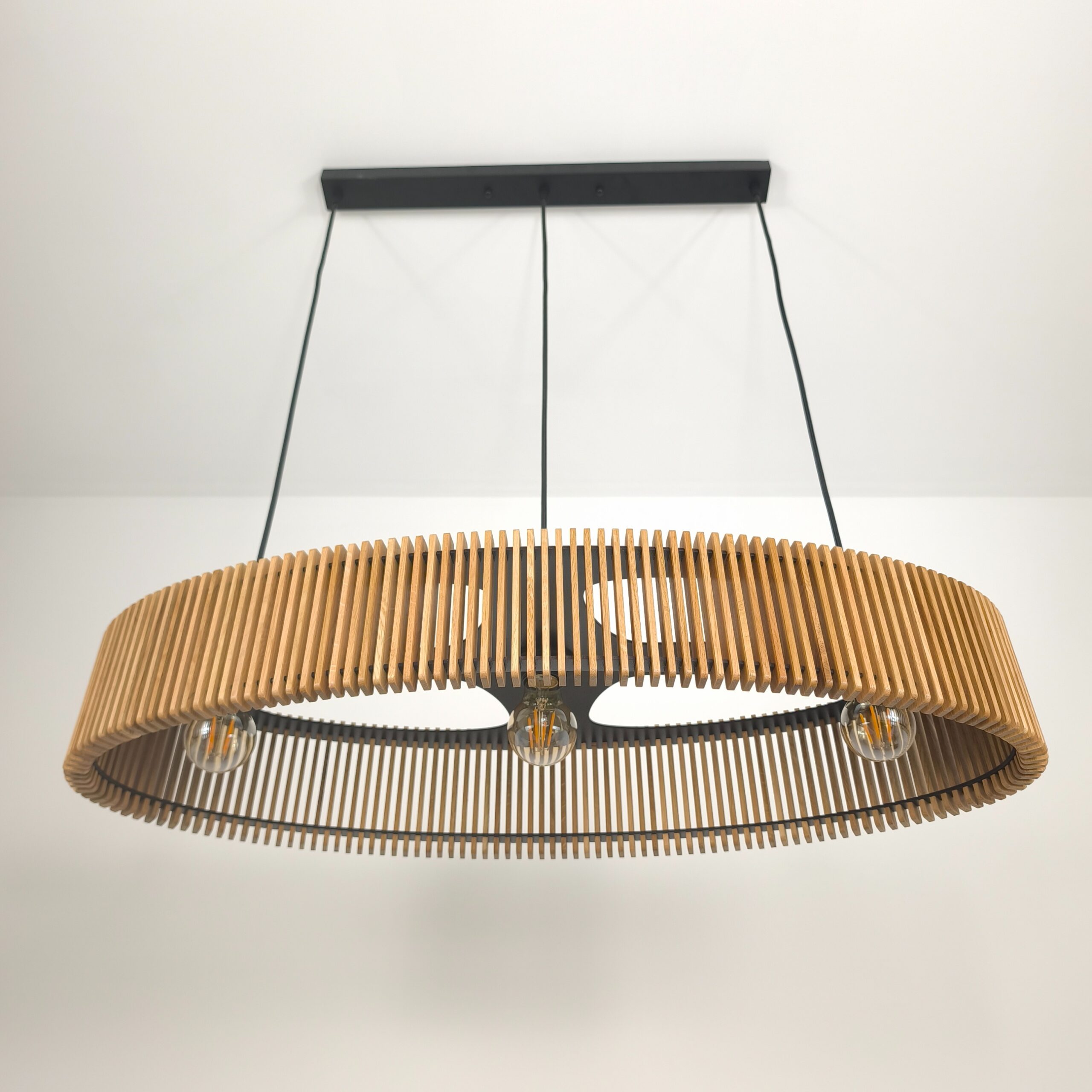 Lampa drewniana elipsa 80cm